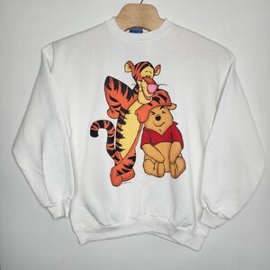 Vintage 90s Winnie The Pooh‎ Sweatshirt Mens XL White Disney Tigger NEW